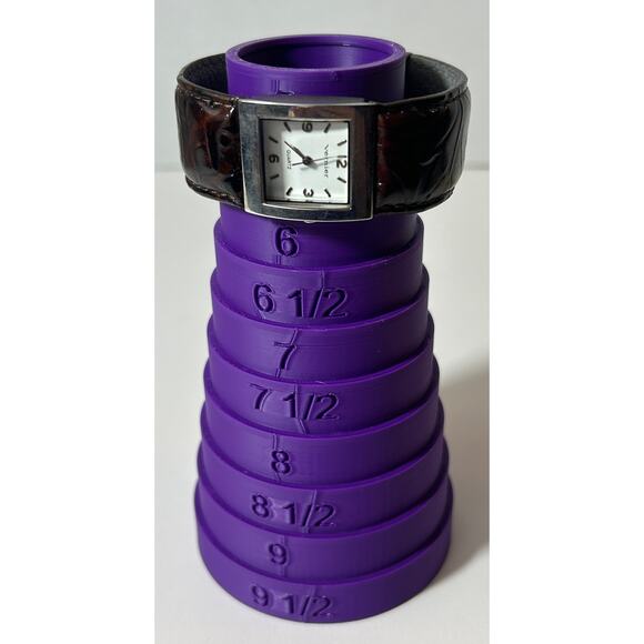 Vernier Women’s Quartz Watch Brown Tooled Leather Cuff Band - Picture 7 of 7